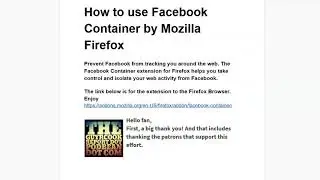 How to use Facebook Container by Mozilla Firefox