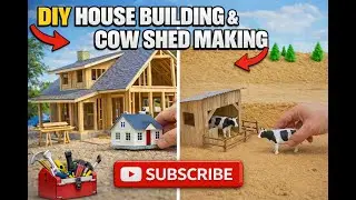 DIY House Building & Cow Shed Making  Mini Construction Project
