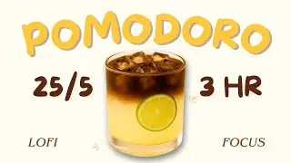 🍋 Iced Lemon Coffee | 25/5 Pomodoro Timer · 3HRS . 6 Sets | Lo-fi Café Ambience | Study With Me