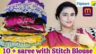 Latest Saree 🔥Haul 2025 | Karwa Chauth, Wedding & Party ✨️Wear saree Under Budget Flipkart & Meesho