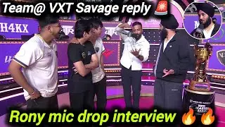WTF! Rony mic 🎤 drop interview gone crazy🔥🔥. Ninjajod  Savage reply🔥. Team VXT Savage on get WWCD ⚠️