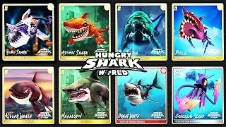 ALL SHARKS CARD ART FOR HUNGRY SHARK WORLD