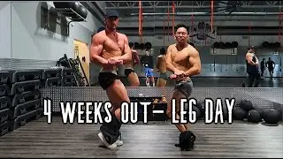 HITTING LEGS AND POSING- 4 WEEKS OUT