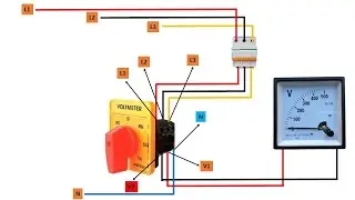selector switch voltmeter connection diagram | voltmeter connection with selector switch