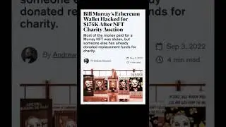 Bill Murray&rsquo;s Ethereum Wallet Hacked for $174K After NFT Charity Auction #cryptomash #ethereum #btc