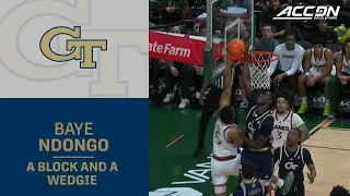 Georgia Tech's Baye Ndongo With A Block That Results In A Wedgie