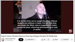 Daniel 8 Update: Turkish Interior Minister S&uuml;leyman Soylu States Erdogan is President Of Middle East