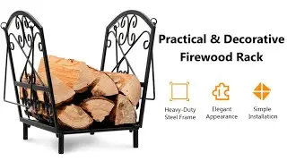 Fireside Log Holder Metal Firewood Storage Rack Decorative Indoor