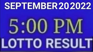 LOTTO RESULT TODAY 5PM SEPTEMBER 20 2022