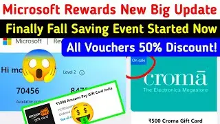 Microsoft Rewards Fall Saving Event 50% Discount Amazon Gift Card🥶Microsoft Rewards new update