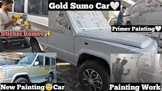 Gold Sumo Car🤍| Sticker Remov✨| Primer Painting🤍| Painting Work| New Painting😇Car #salman_official