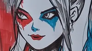 วาดรูปฮาร์ลีย์ ควินน์ Draw Harley Quinn for Suicide Squad สอนวาดการ์ตูนแบบง่ายๆ สอนวาดรูป Drawings 