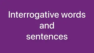 Interrogative words and sentences(Toplu II 60-104)