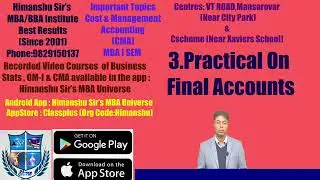 Important Topics of Cost & Management Accounting (CMA) for MBA I Semester