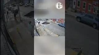 SHOCKING: Part of road collapses into sinkhole moments after bus passes by