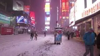 Winter Snow Storm Hercules in Times Square, NYC January 3rd 2014