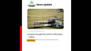 Europe's drought the worst in 500 years - report | informed citizen initiative