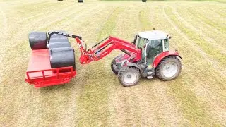 Massey Ferguson 5S125 stacking bales  ￼(full video)