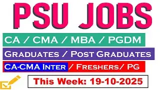 LATEST GOVERNMENT PSU JOBS VACANCY| GRADUATES JOBS | CA CMA MBA JOBS | CA Inter CMA Inter JOBS