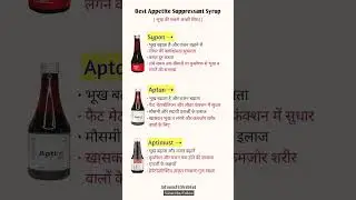 Top Syrup to Control Hunger | Best Appetite Suppressant Explained In Hindi | #pharmacist #appetite