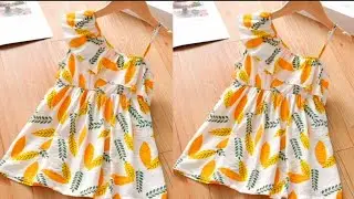 Very easy baby frock cutting and stitching/4-5 year old girl one shoulder frock design