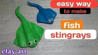 make a stingray from plasticine clay #clayart #plasticine #clay