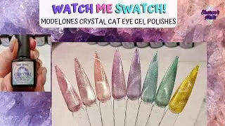 Swatching Crystal Cat Eye Gel Polishes (Modelones)