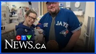 Youngest Jays fans decked out in blue and white