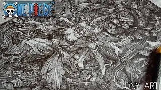 How to Draw Zoro 9 Sword Style (ASURA) from One Piece | Step by Step Anime Pencil Drawing Tutorial