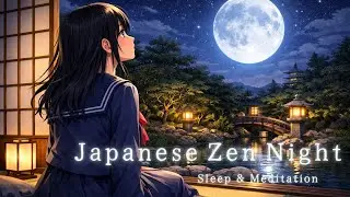 Japanese Zen Night 🌌 Healing Music for Sleep & Meditation (1 Hour)