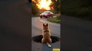 🚗🐶 &ldquo;Dog Stops the Car! Smart Pup Saves the Road #trending #cartoon #ai