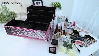 SONGMICS Kosmetikkoffer Schminkkoffer Schminkaufbewahrung Beauty Case Schminkkasten JBC319P