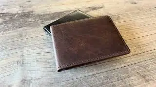 Milano Slim Wallet in Black and Brown full grain leather
