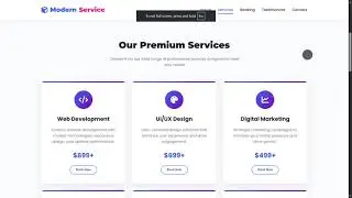 Modern Service Page Using HTML, CSS and JavaScript with Source Code
