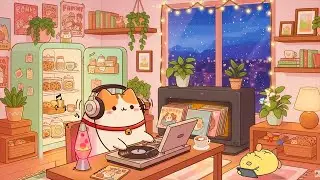 Mochi's Snowy Study Session 💻 Lofi Beats for Deep Focus 🎄 Christmas Vibe for Studying