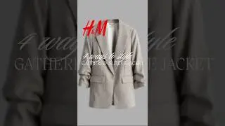 Plus Size H&M GATHERED-SLEEVE JACKET #ootd #viralvideos #blazer #haul