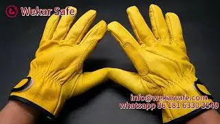 WG-006 Yellow Sheep skin Leather Heavy Work Cut Resistant Construction Safety Gloves