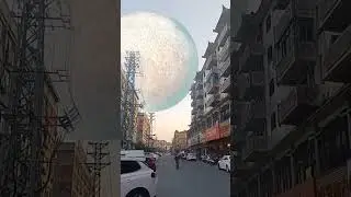 simulaci&oacute;n de choque de planeta sobre la tierra #shorts