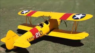 Maiden Flight of Vinnies Boeing Stearman 1/3 Scale Balsa USA