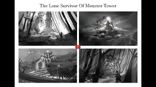 Black & white B/W thumbnails on the concept The Lone Survivor | Process timelapse video | Photoshop