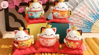 Hướng dẫn may m&egrave;o thần t&agrave;i đội v&agrave;ng cầu may mắn - LenMade