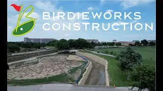 Large Block Stone Gravity Wall Construction | TPC Craig Ranch Golf Course | Birdieworks Construction
