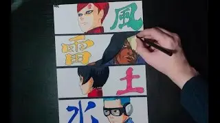 SPEED DRAWING GOKAGES &ndash; GAARA,DARUI,KUROTSUCHI,CHOJURO &ndash; ( BORUTO NEXT GENERATIONS MANGA CHAPTER 7 )