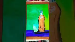 #Thumb sub Bottle with glass #colour full #artwork #trending #001