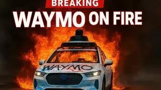WAYMO vehicles vandalize by protesters skaters teenagers gangsters thugs Set cars on FIRE destroyed 