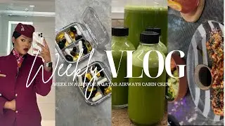 RE-UPLOAD VLOG|PILATES IN DOHA |DETOX JUICING|QATAR AIRWAYS NEW UNIFORM|LIFE ON STANBY AS A CREW