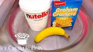 Nutella & Banana Ice Cream Rolls -  How to Make Nutella Rolled Ice Cream recipe