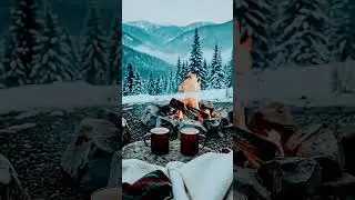Cozy Winter Vibes | Campfire & Coffee in the Snowy Mountains