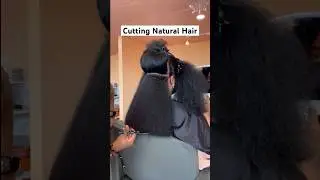 Professional trim on my Natural Hair✂️ (on Blownout Hair) #haircut #naturalhair