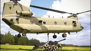 CH-47 Chinook Heavy Lift: Transporting Artillery to the Frontlines #CH47 #Helicopter #Military